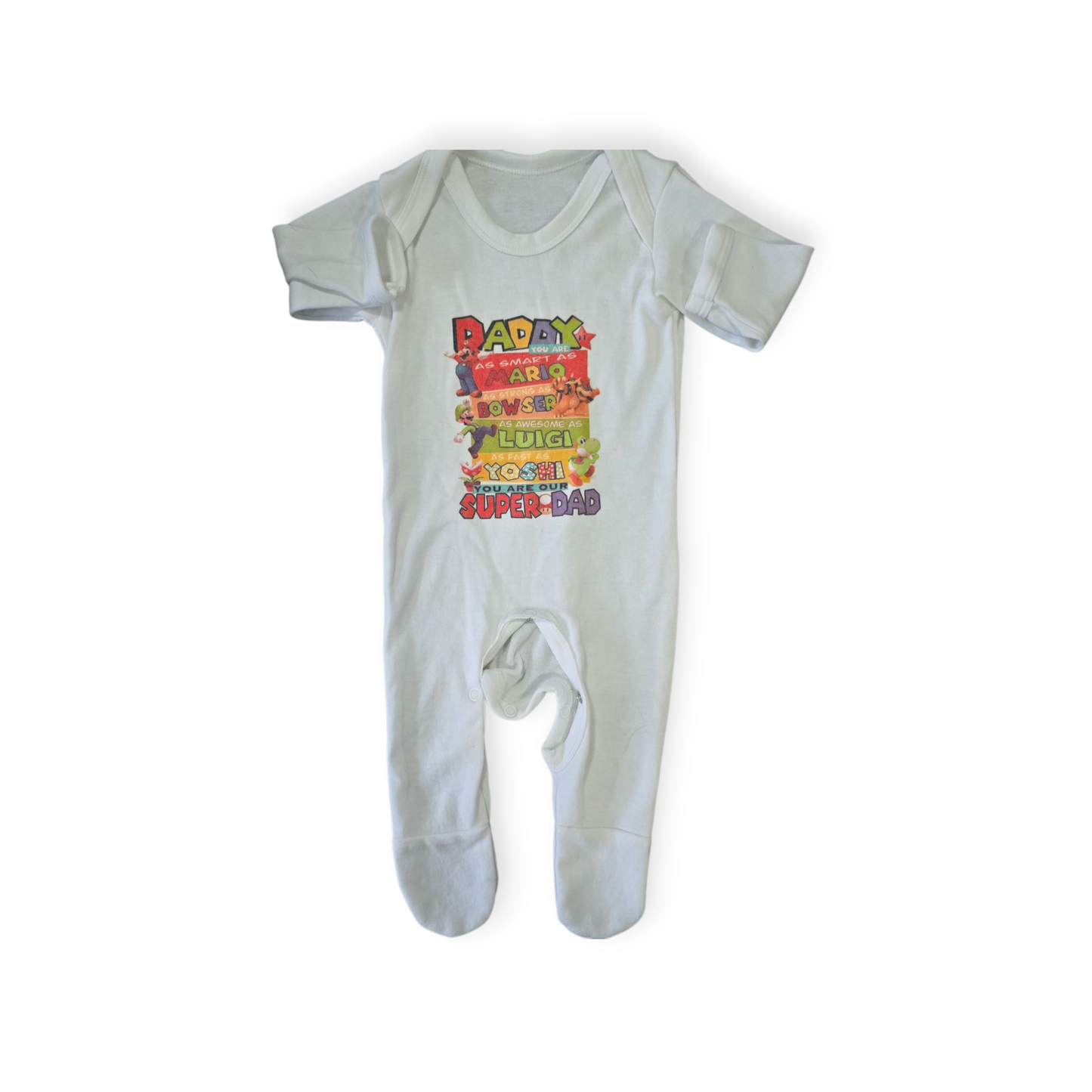 0-3 Months Mario Superdad Baby grow